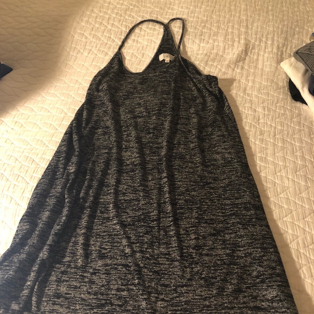 Grey midi sweatshirt material dress